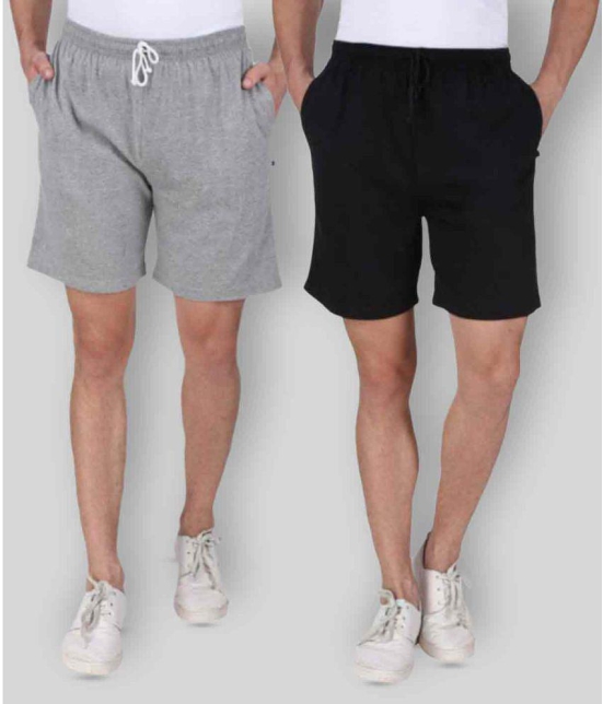 Neo Garments - Multi Cotton Men's Shorts ( Pack of 2 ) - None