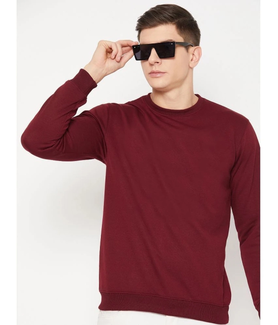 UBX Cotton Blend Round Neck Mens Sweatshirt - Maroon ( Pack of 1 ) - None