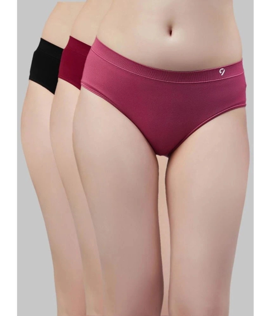 C9 Airwear - Multicolor Nylon Solid Womens Briefs ( Pack of 3 ) - None