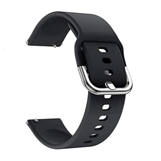 20 MM Smart Watch Band WS101 compatible with DIZO Watch 2/ColorFit Brio/Qube 20 mm Silicone Watch Strap (Black)