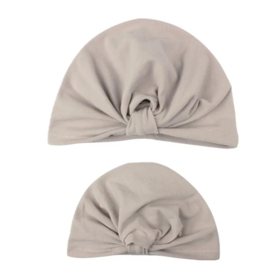 Pret my baby mom and me combo of turban caps-grey