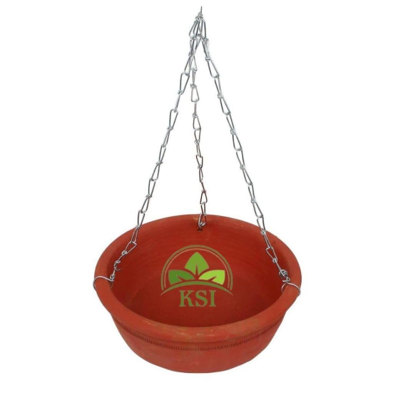 KSI Earthenware Hanging Bird Bath Bird Feeder Hanging Bird Water Feeder Natural Clay Bird Feeding & Watering Supplies for Balcony Garden (Hanging Pot)