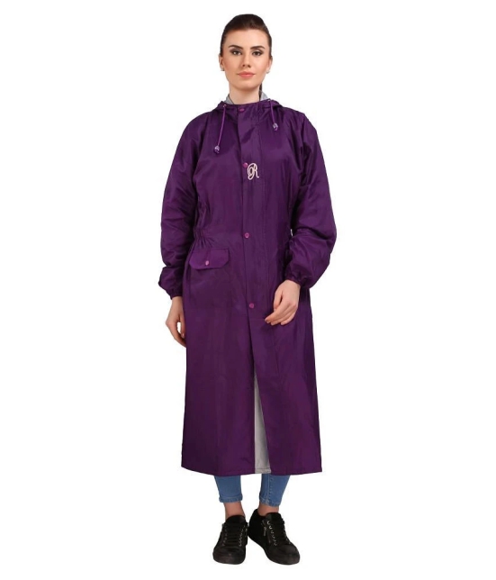 Goodluck Long Raincoat - Purple - Free Size