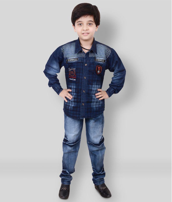 Arshia Fashions Boys Shirt and Denim Set Party wear - None