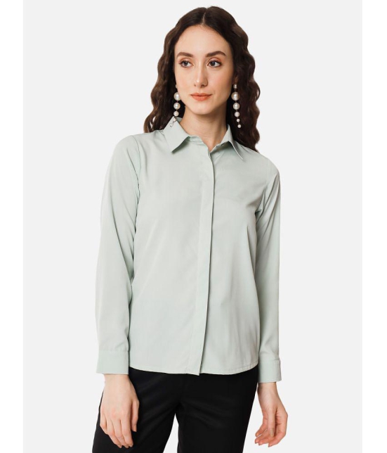 ALL WAYS YOU - Mint Green Crepe Womens Shirt Style Top ( Pack of 1 ) - None