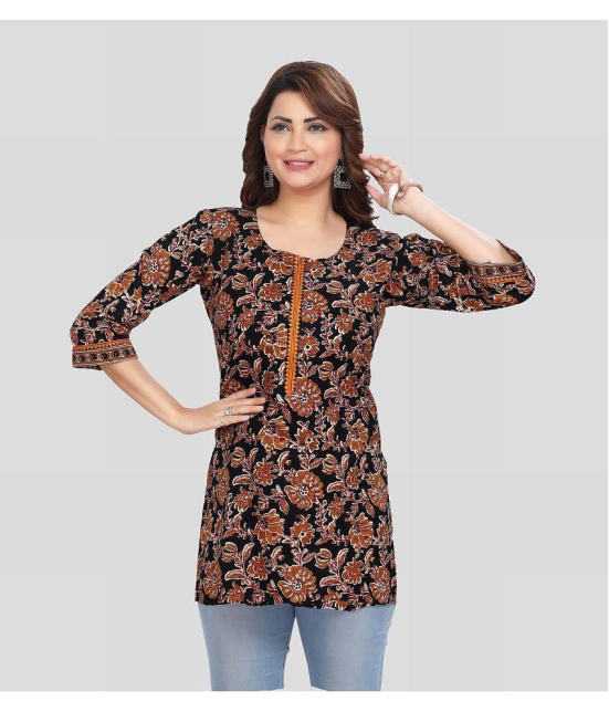 Meher Impex Cotton Printed Straight Womens Kurti - Multicoloured ( Pack of 1 ) - None