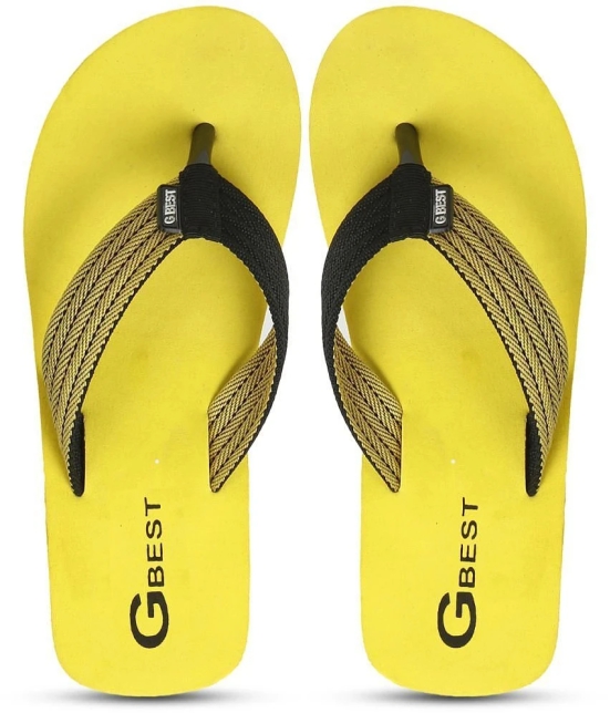 G Best Yellow Mens Thong Flip Flop - None