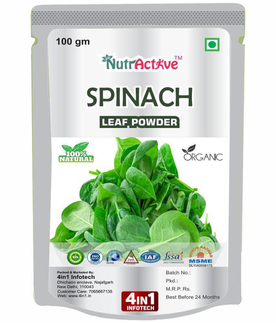 NutrActive Green Spinach Leaf Powder/ Palak Leaf Instant Soup 100 gm