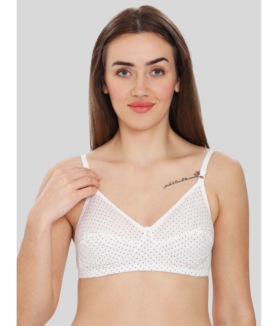 ILRASO - White Cotton Blend Non Padded Women's T-Shirt Bra ( Pack of 1 ) - None