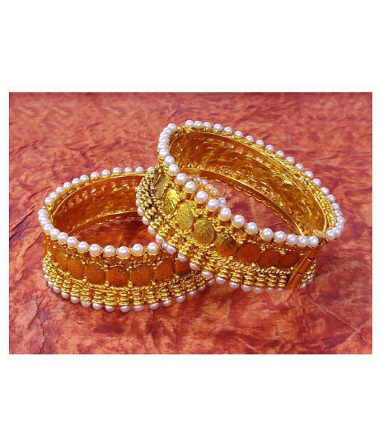 YouBella Fashion Jewellery Traditional Gold Plated Original Gold Look Wedding Bracelet Bangle Set for Girls and Women (2.4) - None