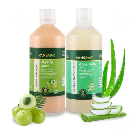 Amla Juice | 100% Cold Pressed | For Hair Growth & Detoxification | 75 Wild Amlas Per Bottle-Amla + Aloe vera