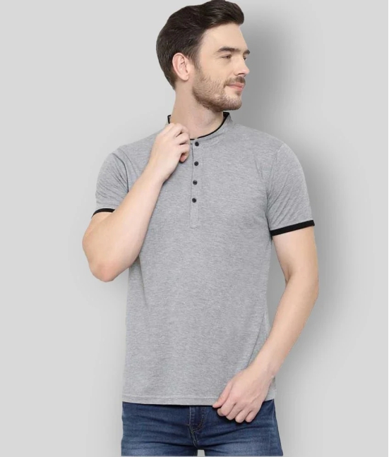 Glito - Grey Cotton Blend Regular Fit Mens T-Shirt ( Pack of 1 ) - None