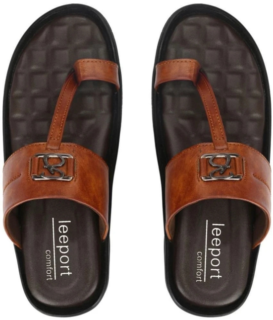 Leeport - Rust Mens Leather Slipper - None