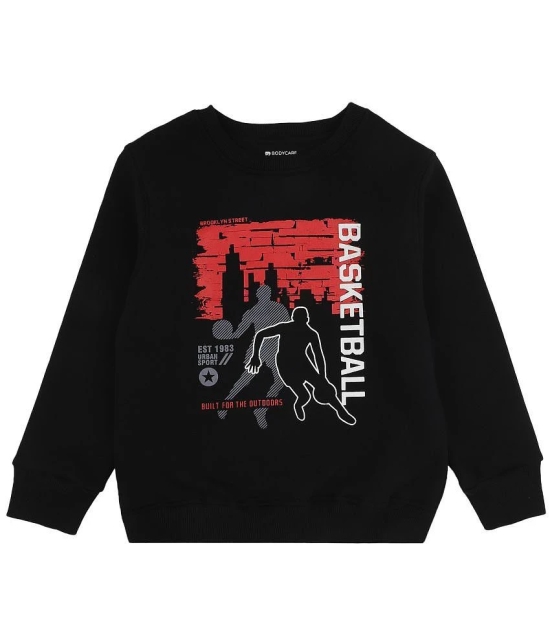 BOYS SWEAT SHIRT ROUND NECK FULL SLEEVES SOLID BLACK - None