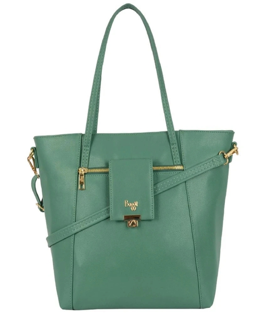 Baggit Green Faux Leather Tote Bag - Green