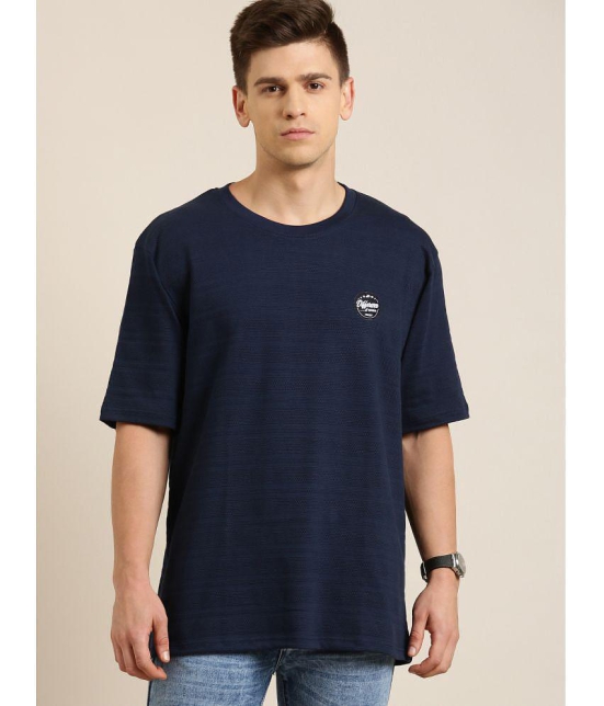 Difference of Opinion - Navy 100% Cotton Oversized Fit Mens T-Shirt ( Pack of 1 ) - None