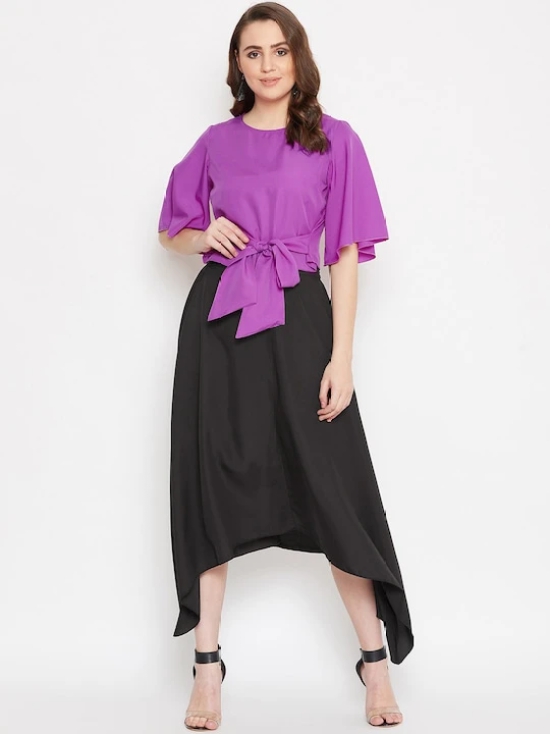 Women Knot Top With Asymmetry Skirt