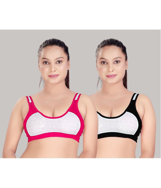 haya fashion Multicolor Cotton Non Padded Womens Everyday Bra ( Pack of 2 ) - None