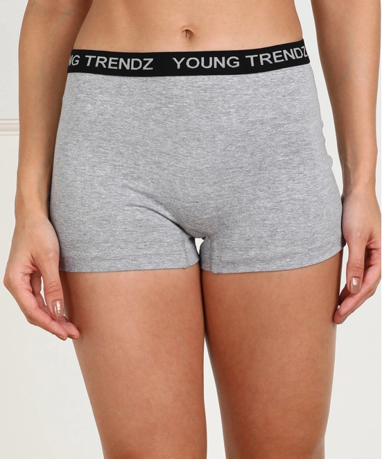 Young trendz Women Boy Short Grey Panty-2XL / Grey