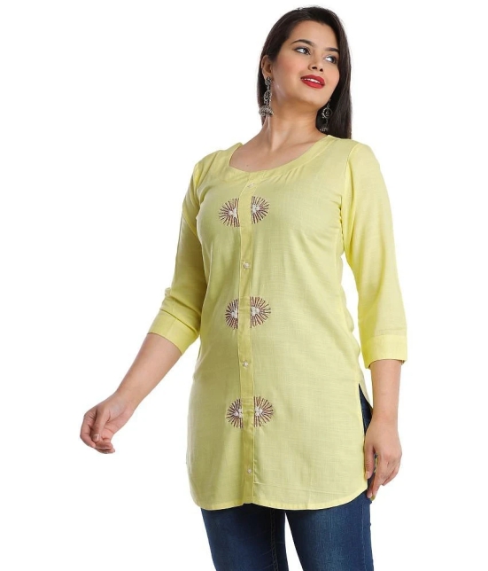 JC4U - Yellow Rayon Womens Straight Kurti ( Pack of 1 ) - None