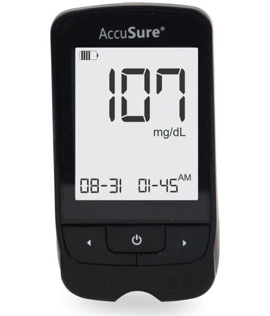 AccuSure Sensor Glucometer Machine with 25 Test Strips & 10 Lancets