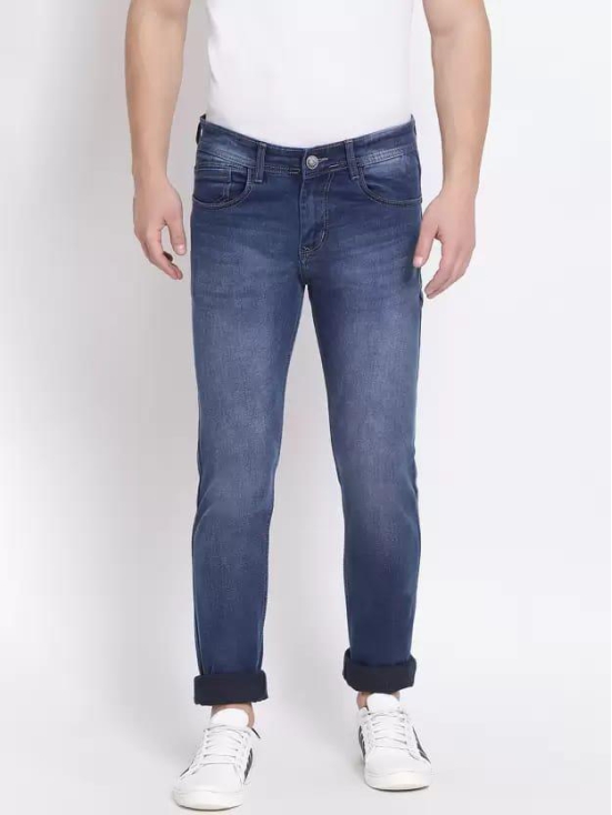 Men Skinny Mid Rise Blue Jeans