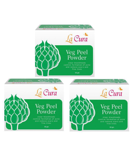 La Cura Veg Peel Powder Scrub & Exfoliators 60 gm Pack of 3