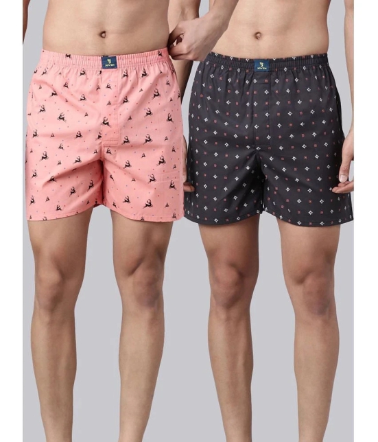 Joven Peach Cotton Mens Boxer- ( Pack of 2 ) - None