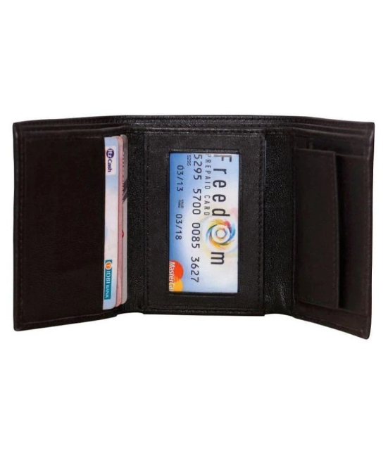 samtroh PU Black Casual Short Wallet - Black