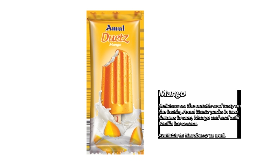 AMUL ICE CREAM CANDY MANGO DUETZ 60ML