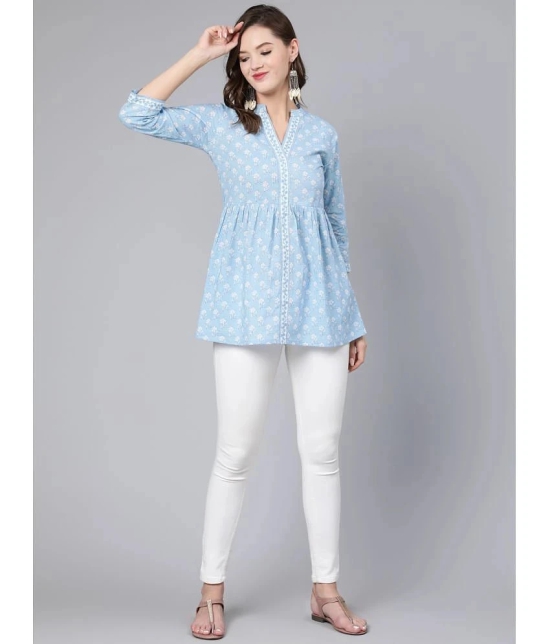 Antaran - Blue Cotton Womens Straight Kurti ( Pack of 1 ) - None