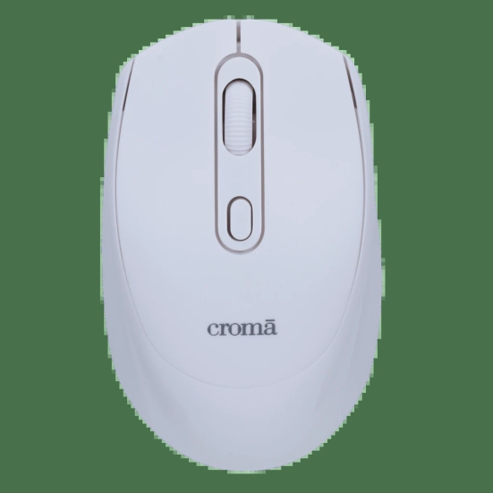 Croma Wireless Mouse (1600 DPI, Scratch Resistance, White)