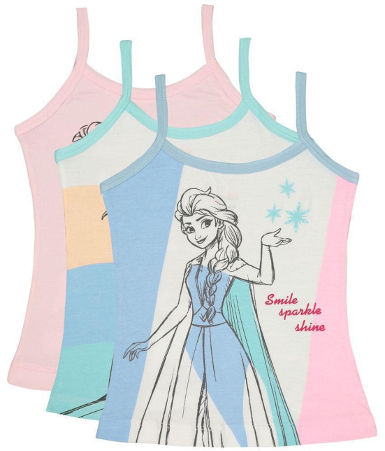 Bodycare Girls Frozen Printed Vest Pack Of 3 - Assorted - None