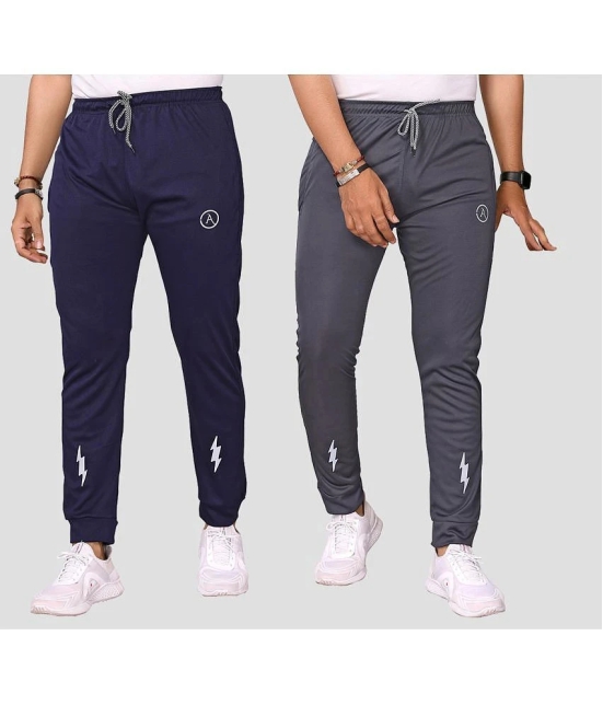 Anand Multicolor Lycra Mens Joggers ( Pack of 2 ) - None