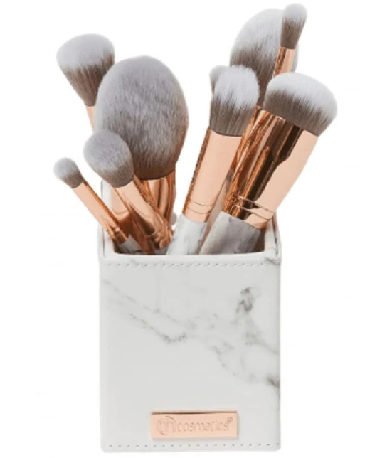 Lenon Cosmetics White Signature Rose Gold 13 Piece Synthetic Foundation Brush,Concealer Brush 13 Pcs 100 g