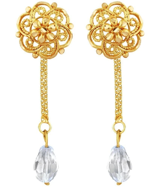 VIVASTRI Golden Drop Earrings ( Pack of 1 ) - Golden