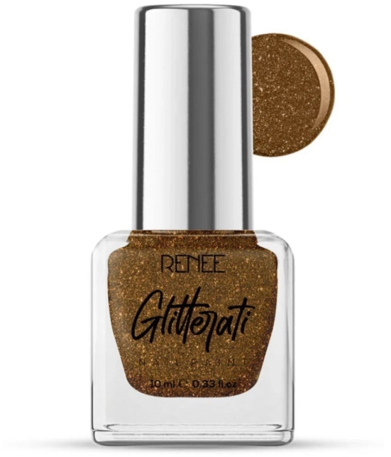 RENEE Glitterati Nail Paint - Copper Blaze, Quick Drying, Glittery Finish, Long Lasting, 10 Ml