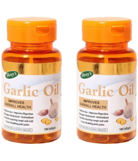 Shreys Garlic Oil for Digestion, Skin & Immunity (Improves Overall Health) 200 no.s Minerals Softgel