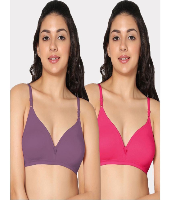 IN CARE LINGERIE - Multicolor Cotton Non Padded Women's T-Shirt Bra ( Pack of 2 ) - None