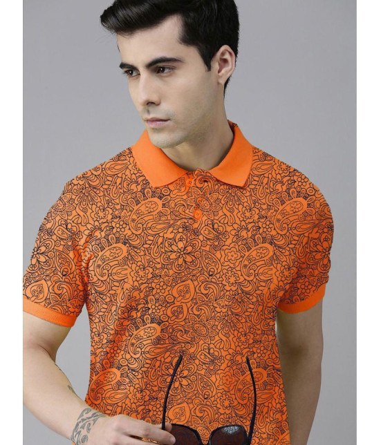 ADORATE - Orange Cotton Blend Regular Fit Men's Polo T Shirt ( Pack of 1 ) - None