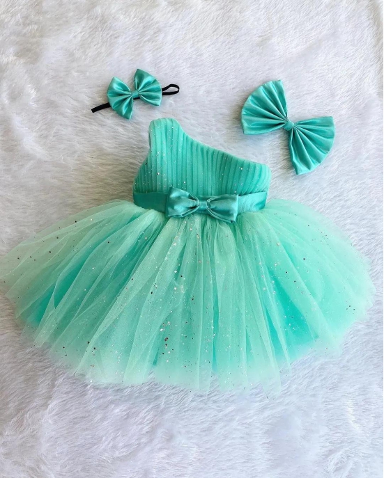 Cutedoll Mint Off Shoulder Kids Frock Dress-5-6 Year