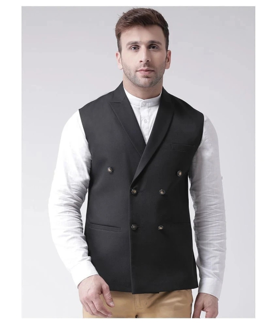 Hangup Black Cotton Blend Nehru Jacket - None