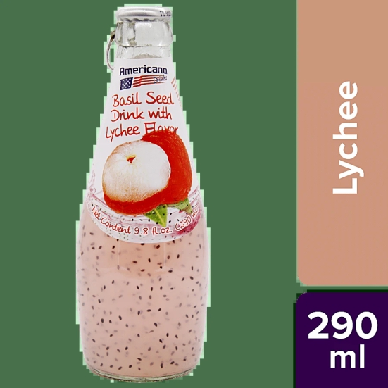 Americana Basil Seed Drinks Lychee, 290 Ml