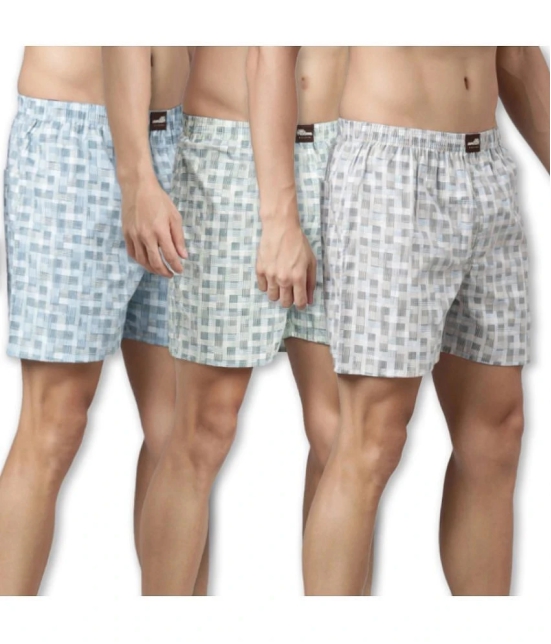 broon Multicolor BOXER SHORTS Cotton Mens Boxer- ( Pack of 3 ) - None