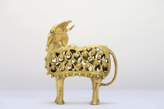 SARAS Aajeevika | Nandi Brass Idol | SHG Product | Uttar Pradesh | Devotional | Traditional | Auspicious