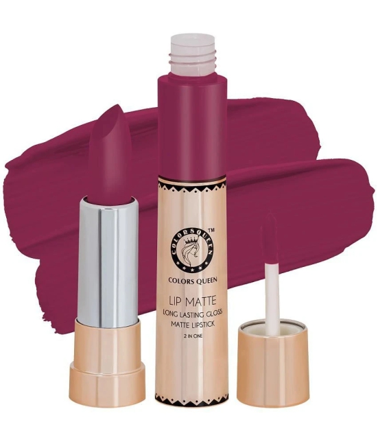 Colors Queen Lip Matte 2 in 1 Long Lasting Matte Lipstick (Sharbati Pink)