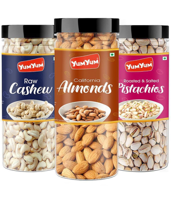 YUM YUM Premium California Almonds (150g) Pista (150g) and Cashew (150g) 450g Dry Fruits Combo Pack- Almonds, Cashews, Pistachios  (3 x 150 g)