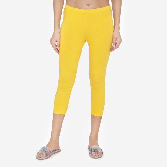 Women's Comfy Classy Capri Leggings - Sun Flower