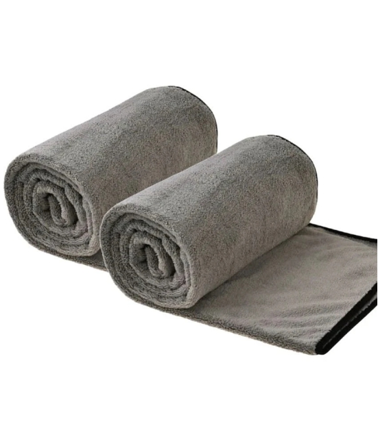 Auto Hub Grey 500 GSM Microfiber Cloth For Automobile ( Pack of 2 )