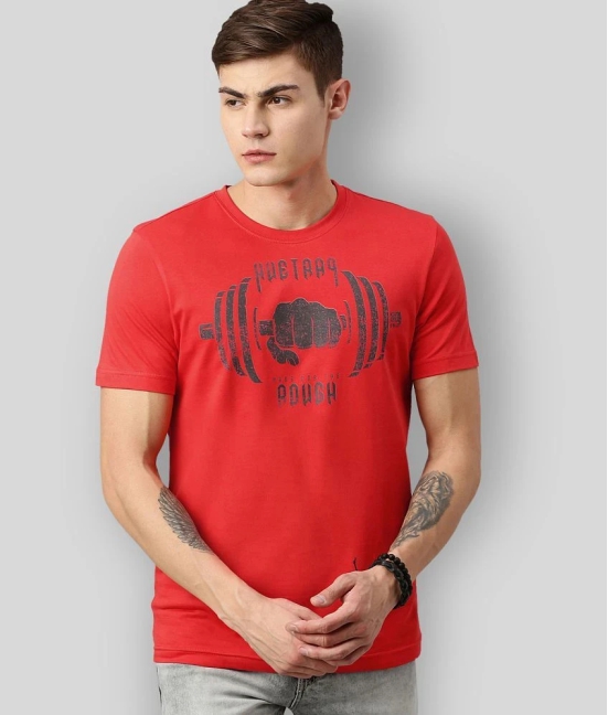 Huetrap - Red Cotton Regular Fit  Mens T-Shirt ( Pack of 1 ) - None